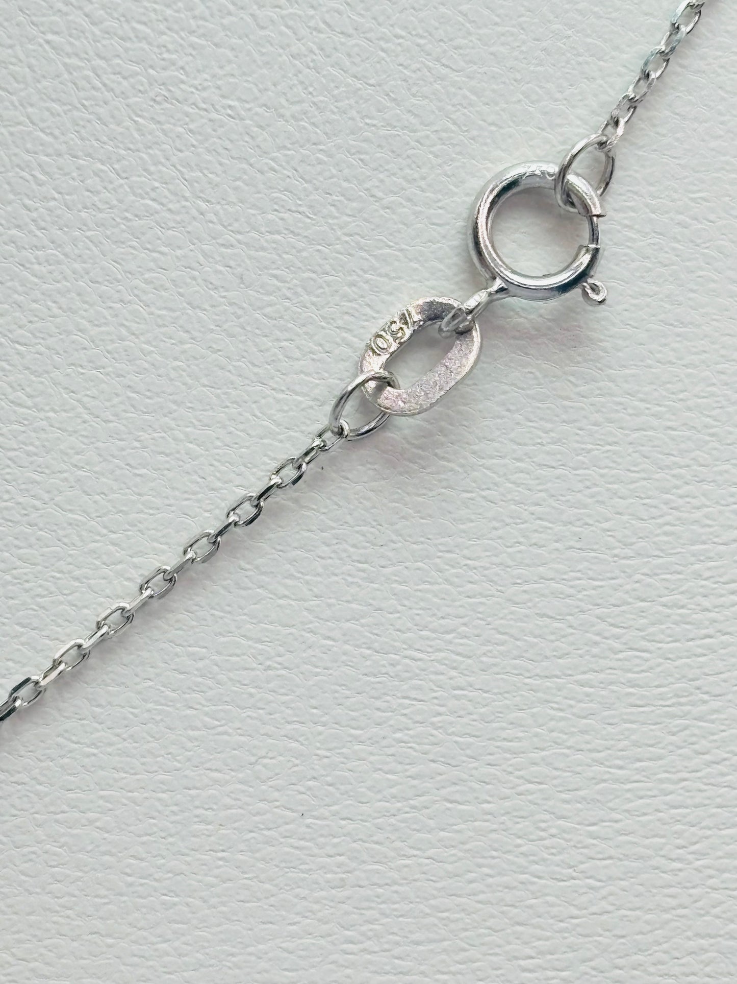 K18 White Gold Butterfly 0.50ct Natural Blue/White Diamonds Necklace