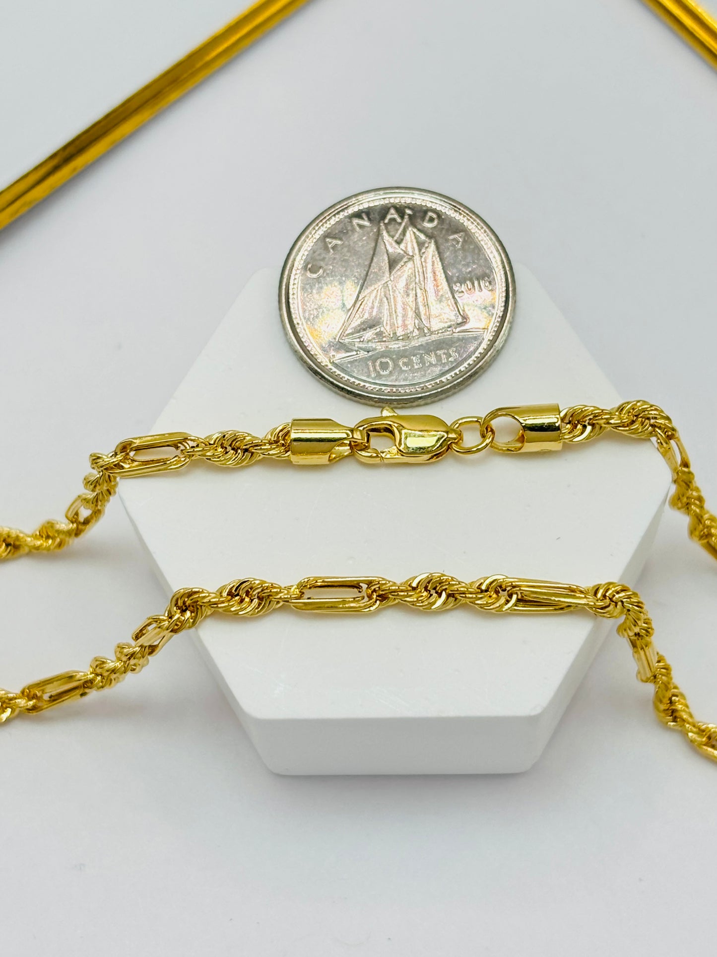 18K Gold Rope/Bar Chain
