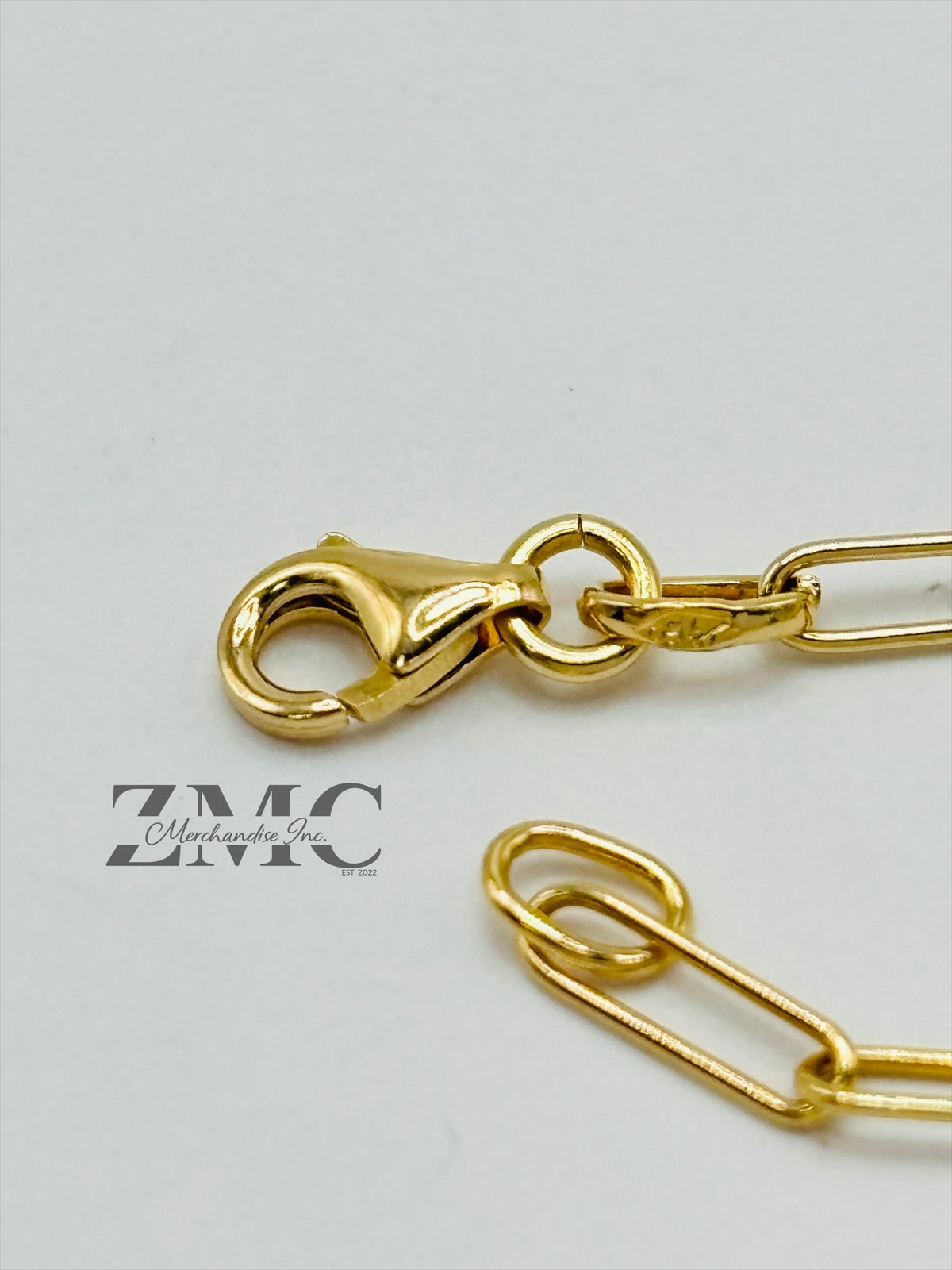 18K Gold Paperclip Heart Attached Bracelet
