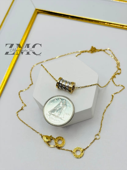 18K Gold Barrel Necklace