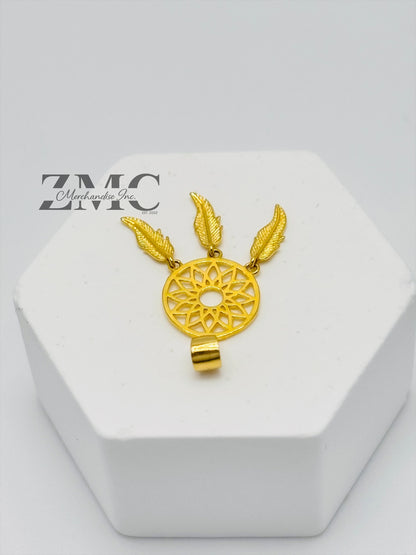 18K Gold Dream Catcher Pendant