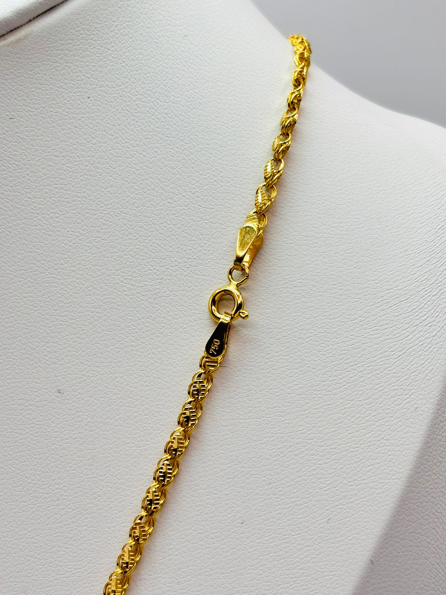 18K Gold Slim Damascus Chain