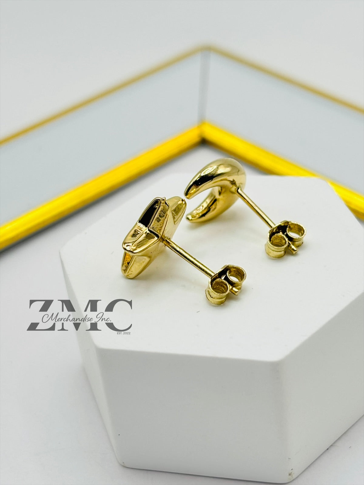 18K Gold Moon & Star Earrings