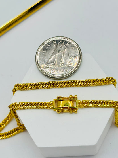18K Gold Barrel Necklace