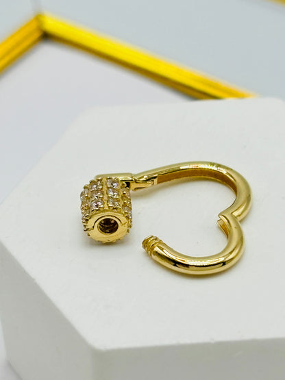 K18 Japan Heart Carabiner Pendant