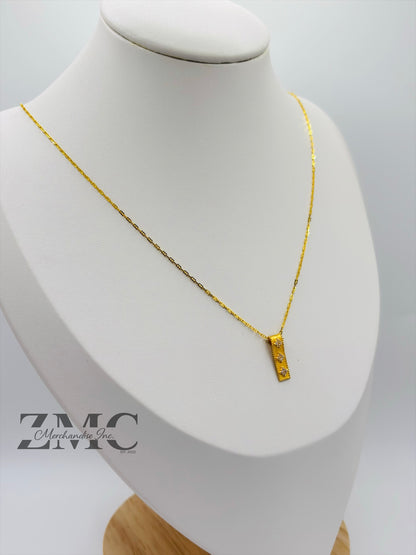 18K Gold 3 Stone Necklace