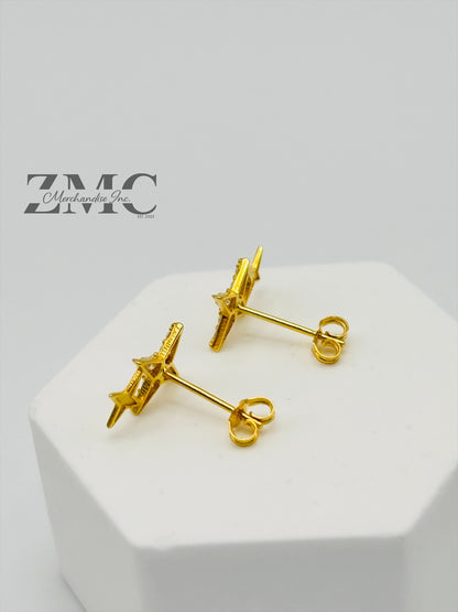 18K Gold Double Star Moissanite Diamond Earrings
