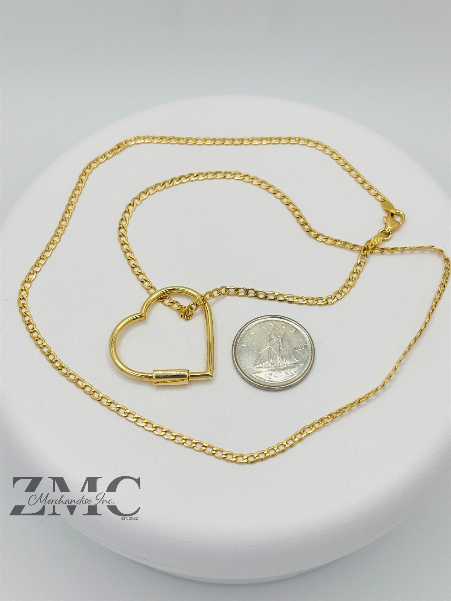 18K Gold Big Heart Necklace