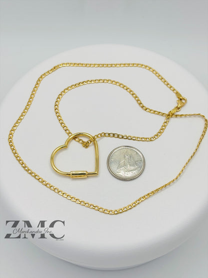 18K Gold Big Heart Necklace