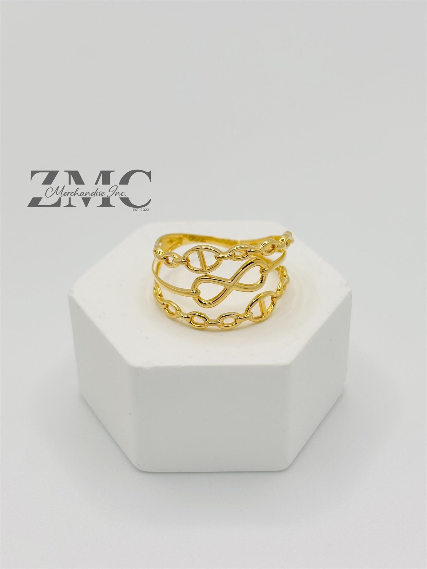 18K Gold G Layered  Ring