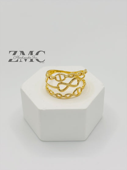 18K Gold G Layered  Ring