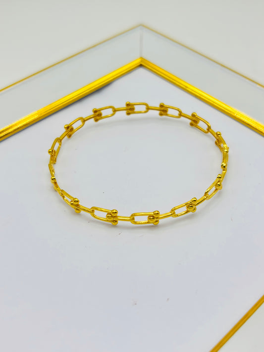 18K Gold Hardware Bangle Bracelet