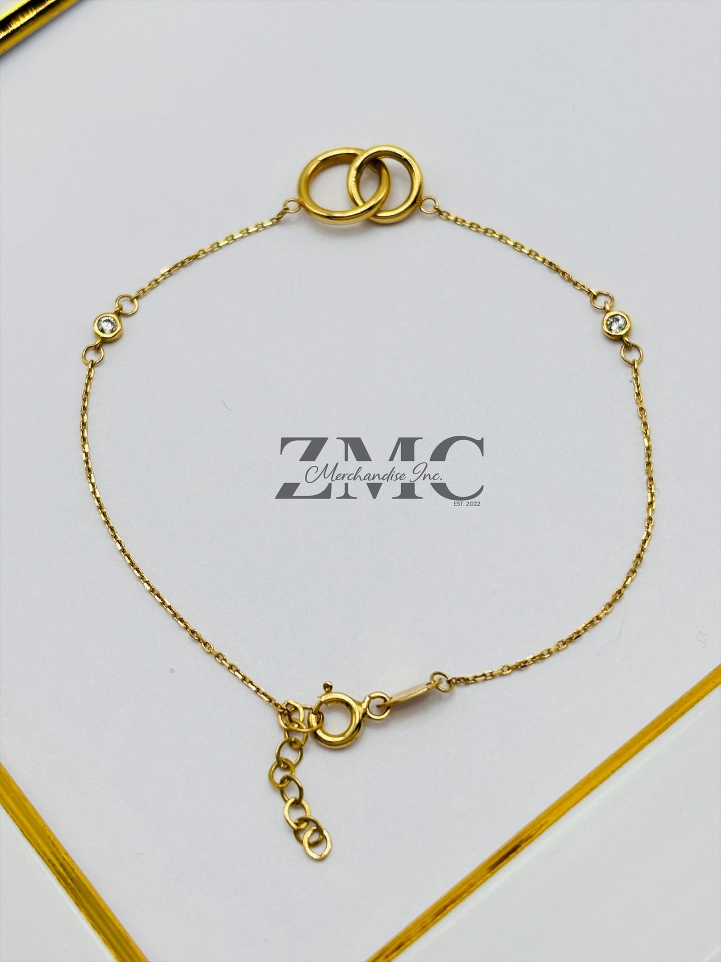 18K Gold Double Circle Bracelet