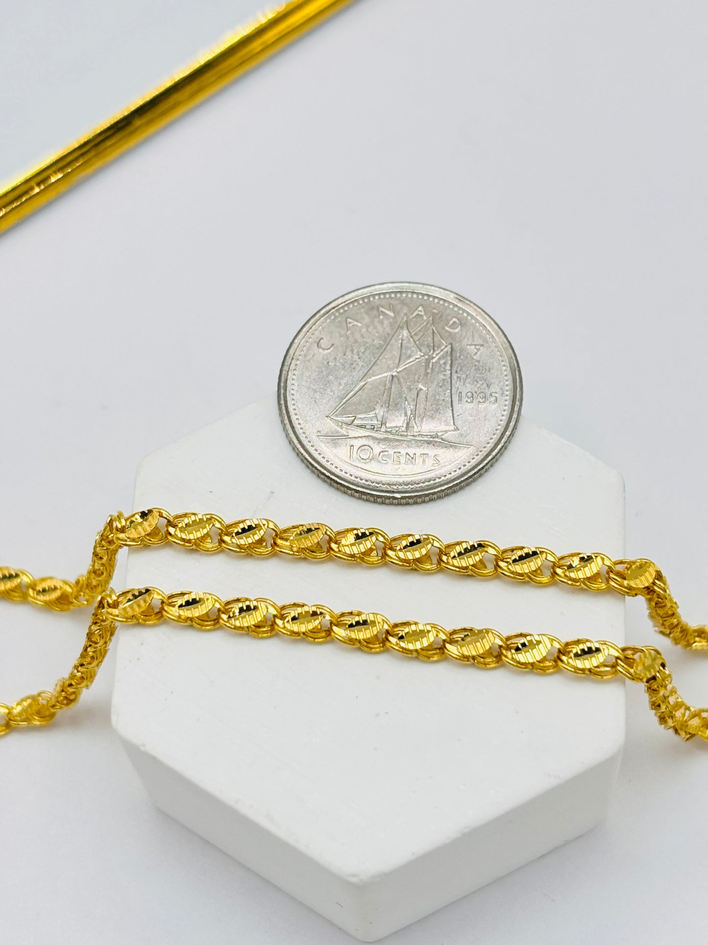 18K Gold Slim Damascus Chain