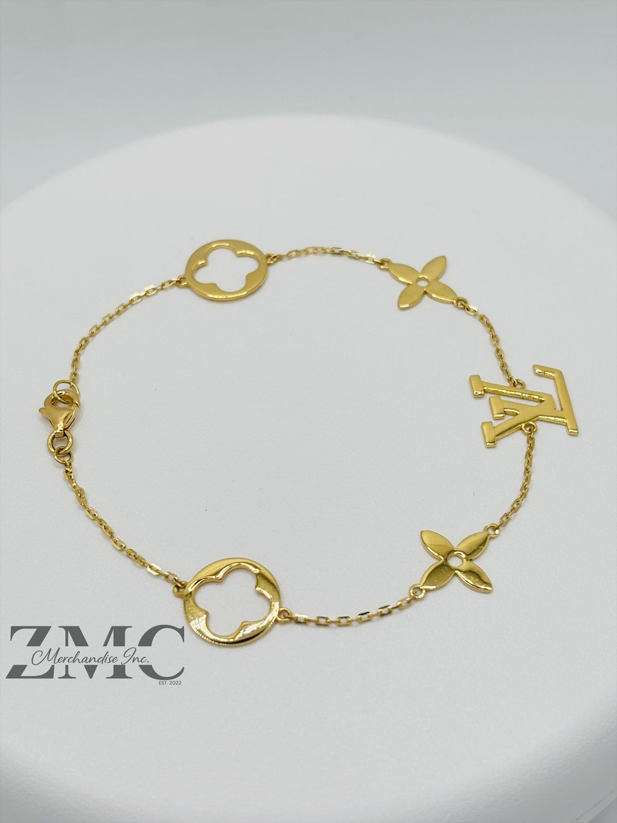 18K Gold L Blossom Bracelet