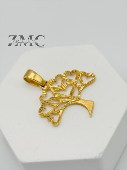 18K Gold Tree Pendant