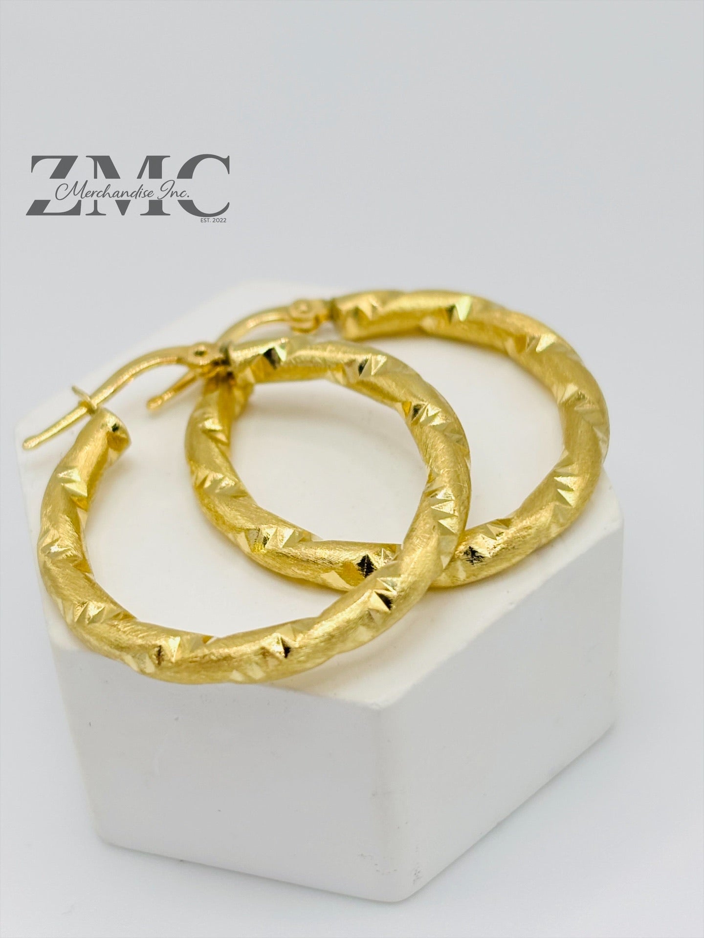 18K Gold Twisted Loop Earrings