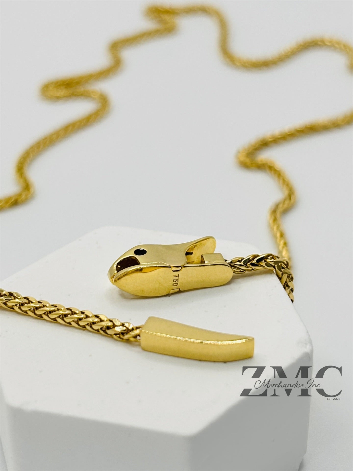18K Gold Snake Bite Necklace