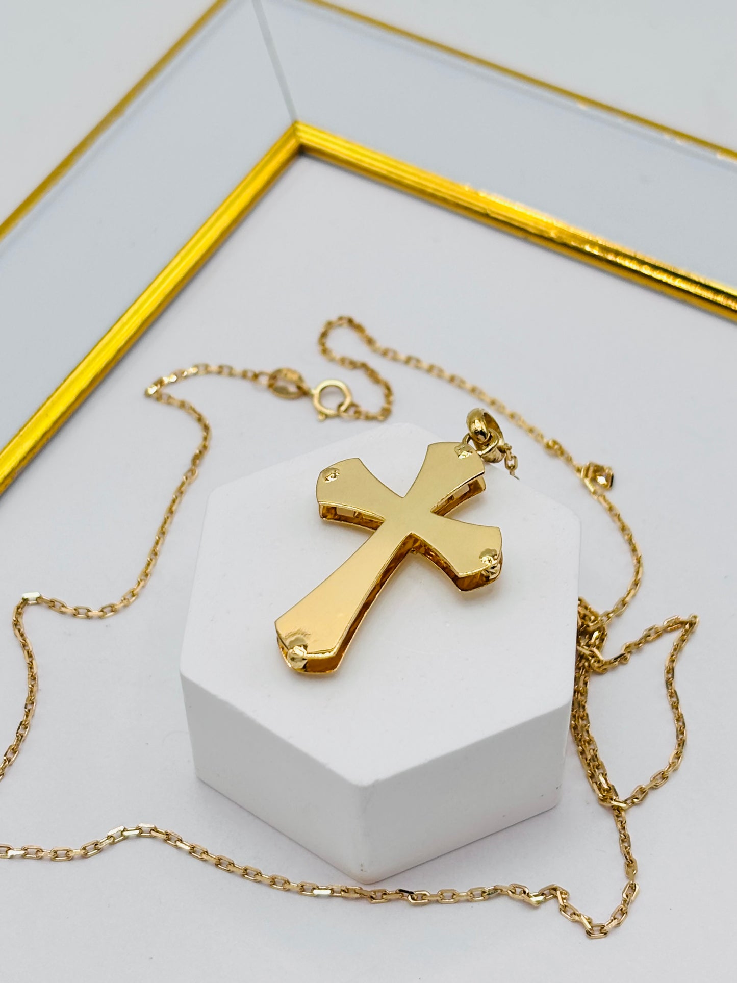 18K Gold Cross Necklace