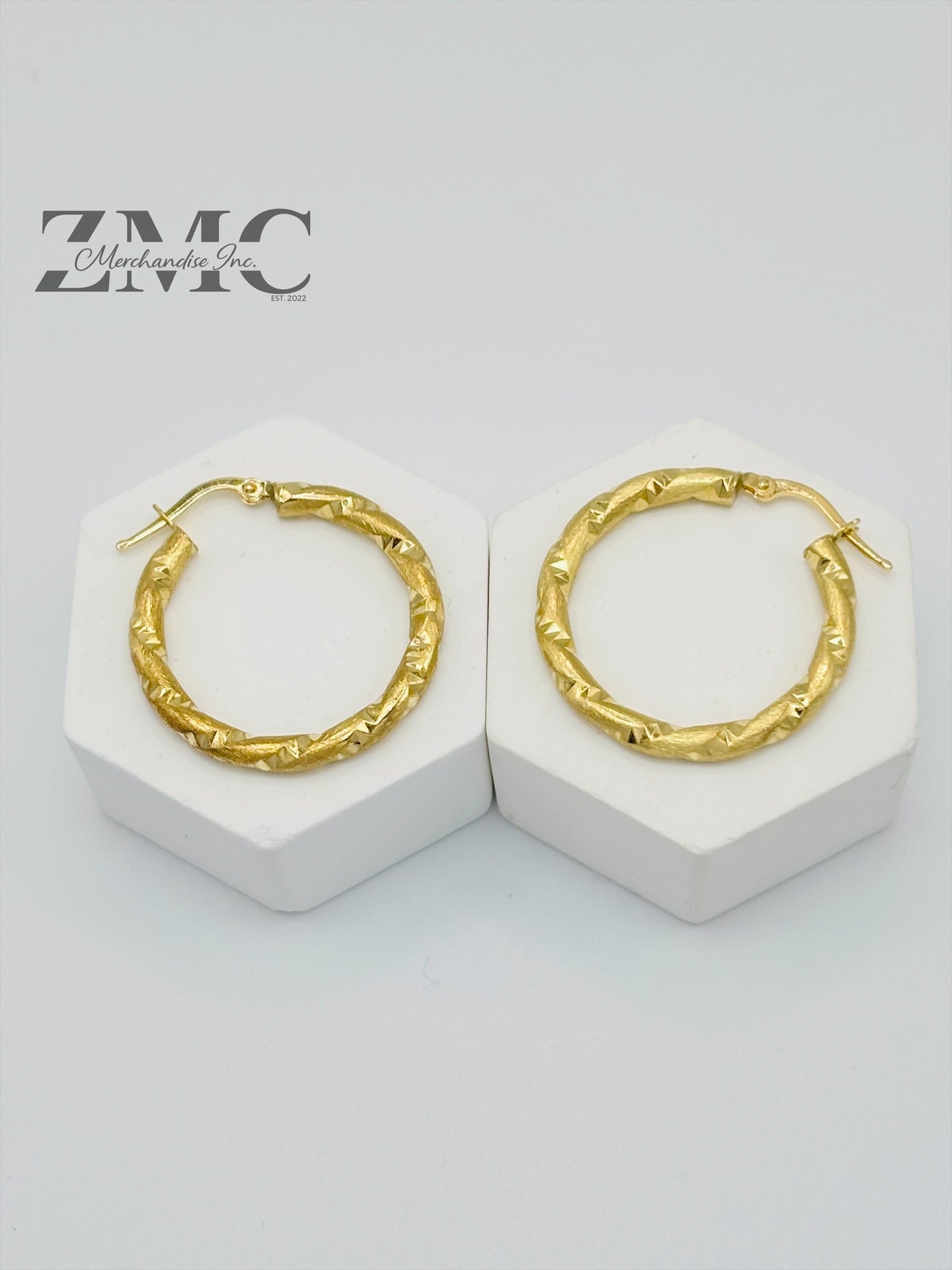 18K Gold Twisted Loop Earrings