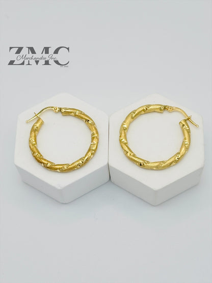 18K Gold Twisted Loop Earrings