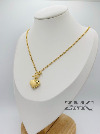 18K Gold Attached Heart Tauco Necklace