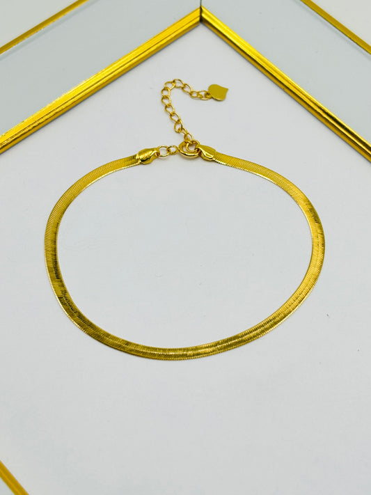 18K Gold Snake Flat Bracelet