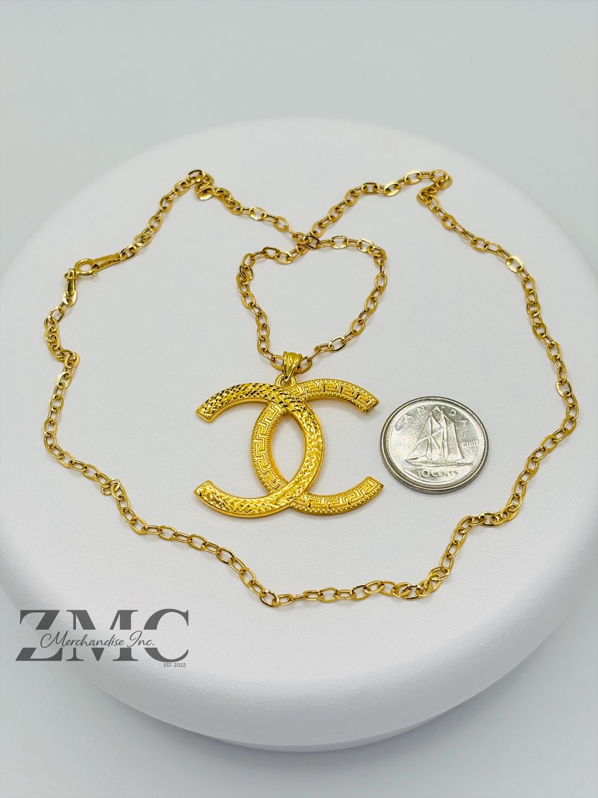 18K Gold Big C Necklace
