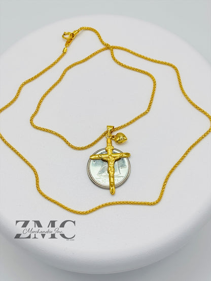 18K Gold Cross Pendant