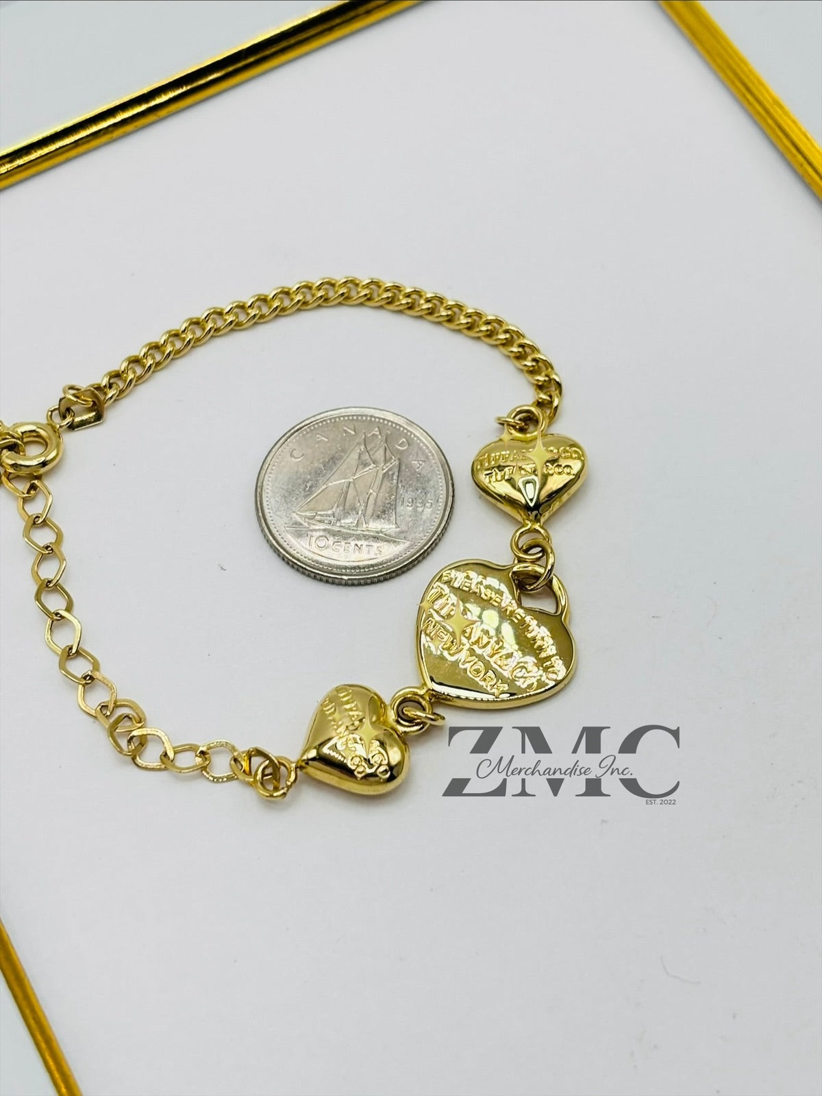 18K Gold Heart Bracelet