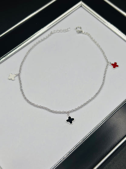 S925 Silver Clover Anklet