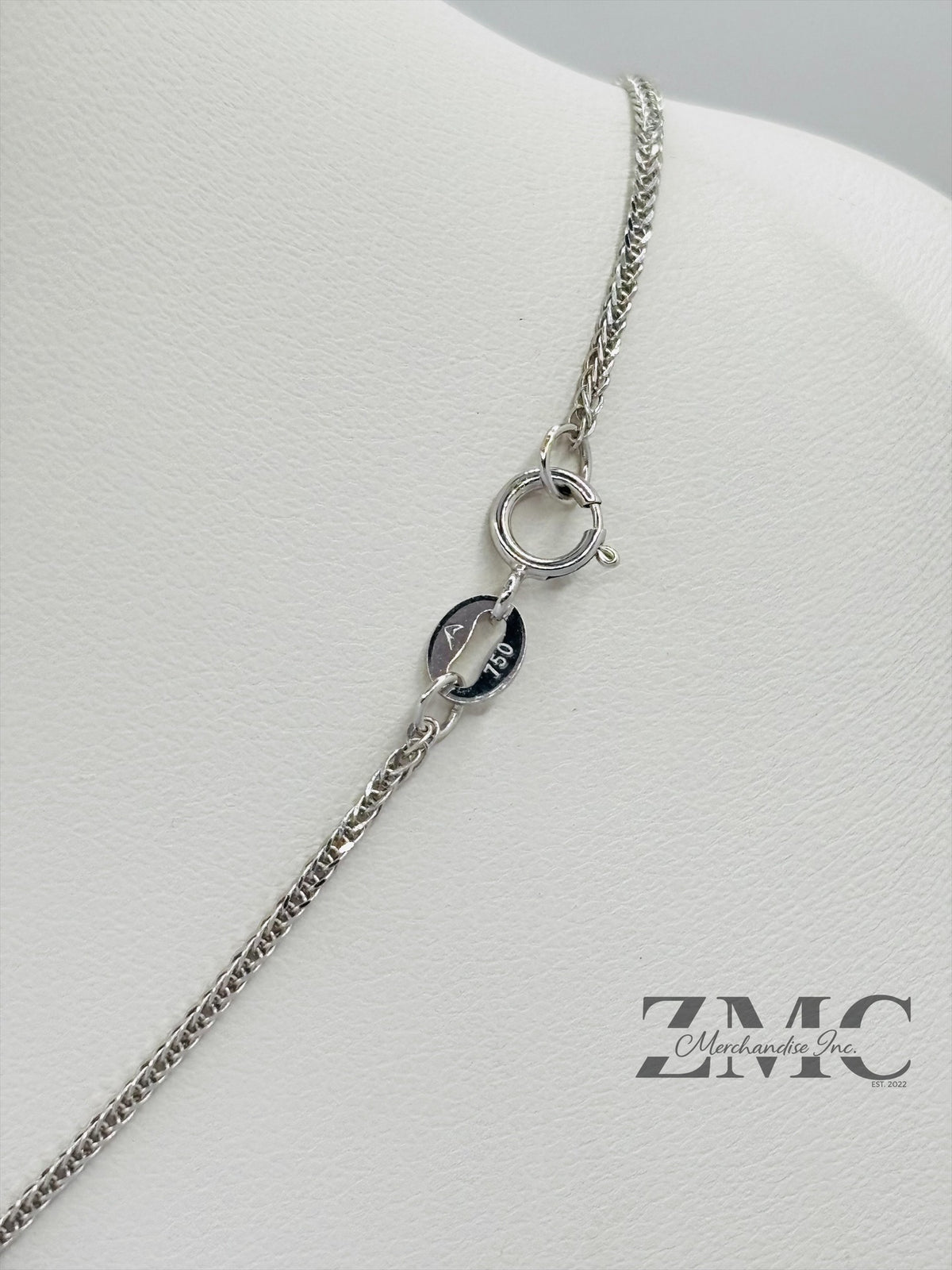 18K White Gold Open Heart Necklace
