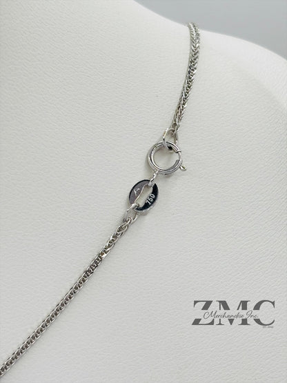 18K White Gold Open Heart Necklace