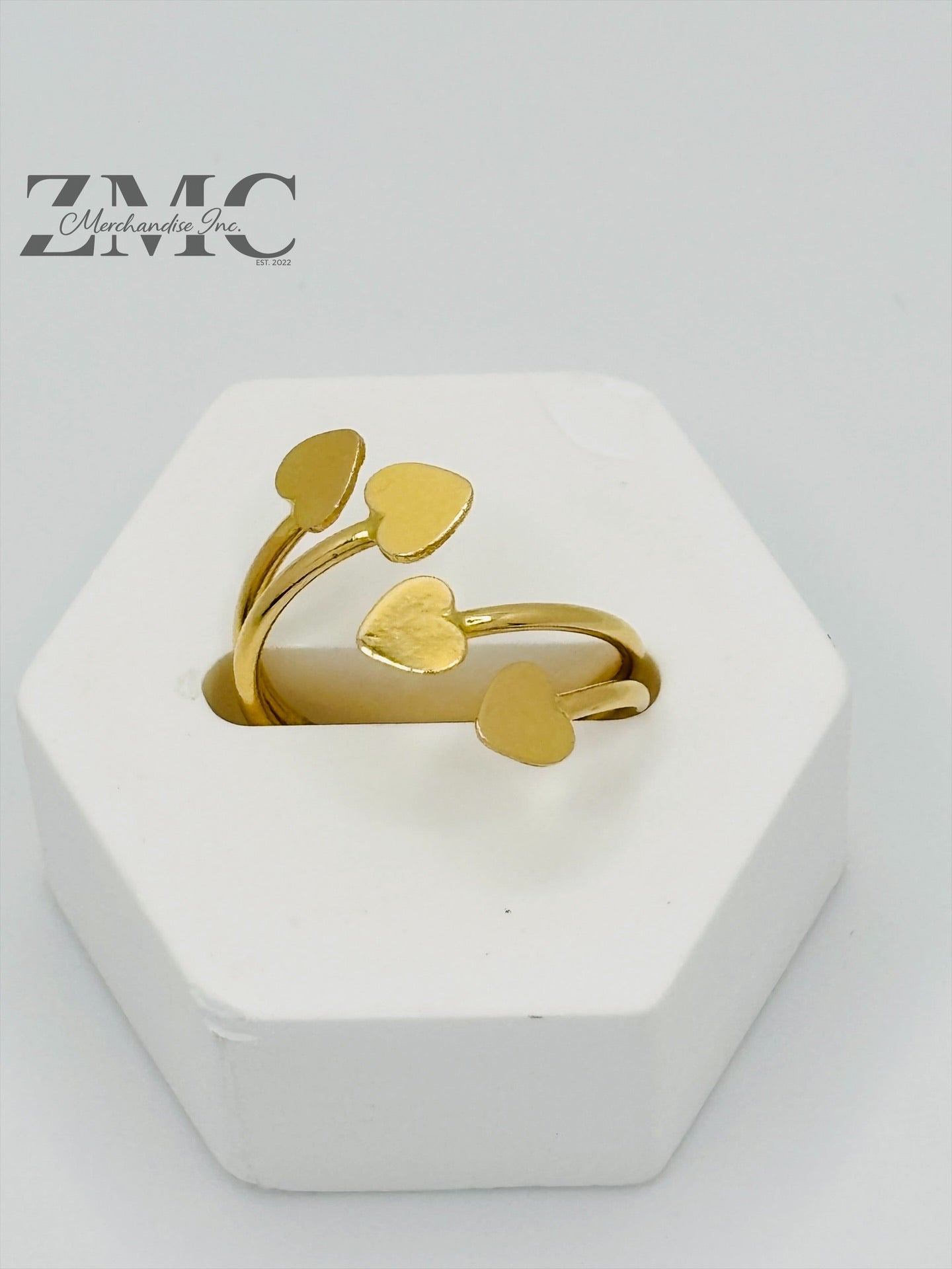 18K Gold Spiral Heart Ring