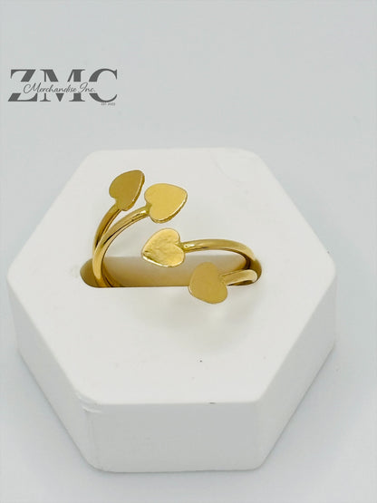 18K Gold Spiral Heart Ring