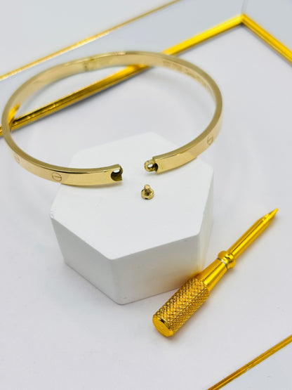 18K Gold Love Slim Bangle Screw Type