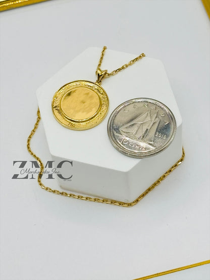 18K Gold Attached Black Necklace