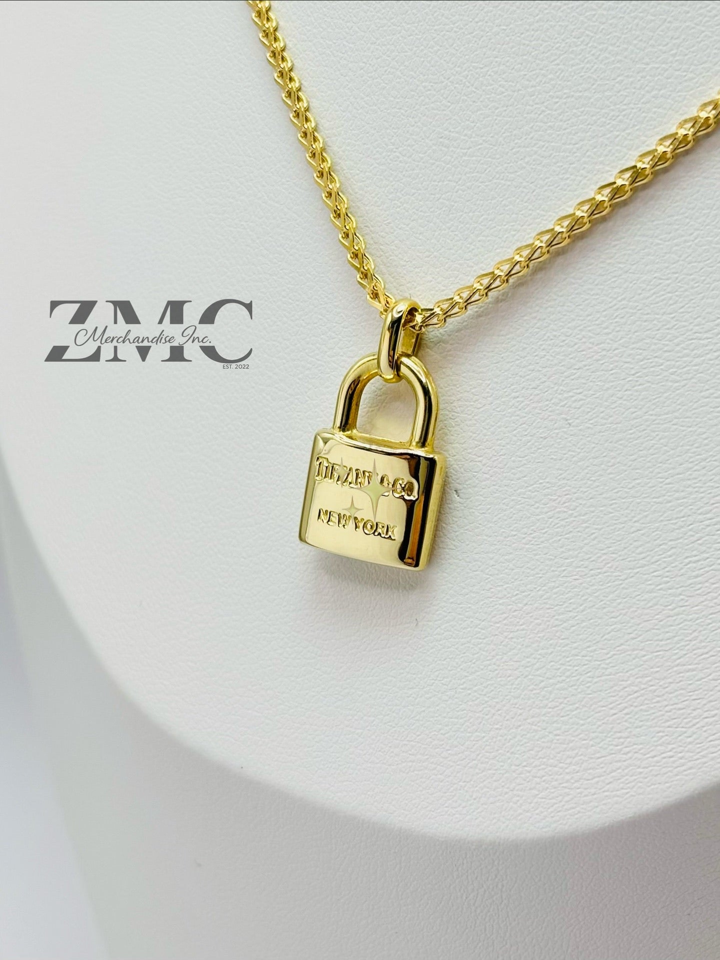 18K Gold Foxtail Padlock Necklace