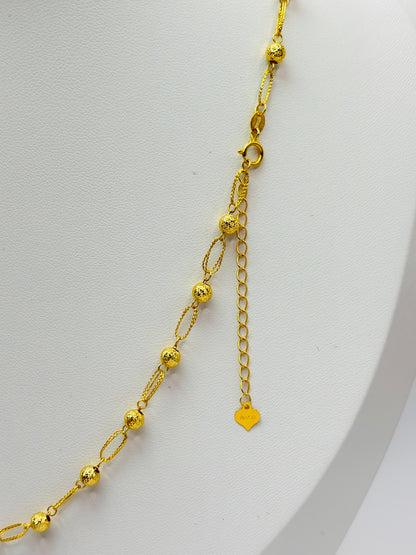 18K Gold Paperclip Ball Necklace