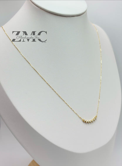 18K Gold Attached 7 Stone Necklace 0.168 carat Natural Diamond