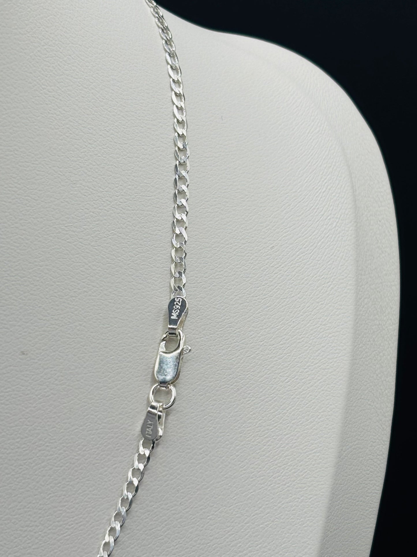 S925 Silver Cross Stone Necklace