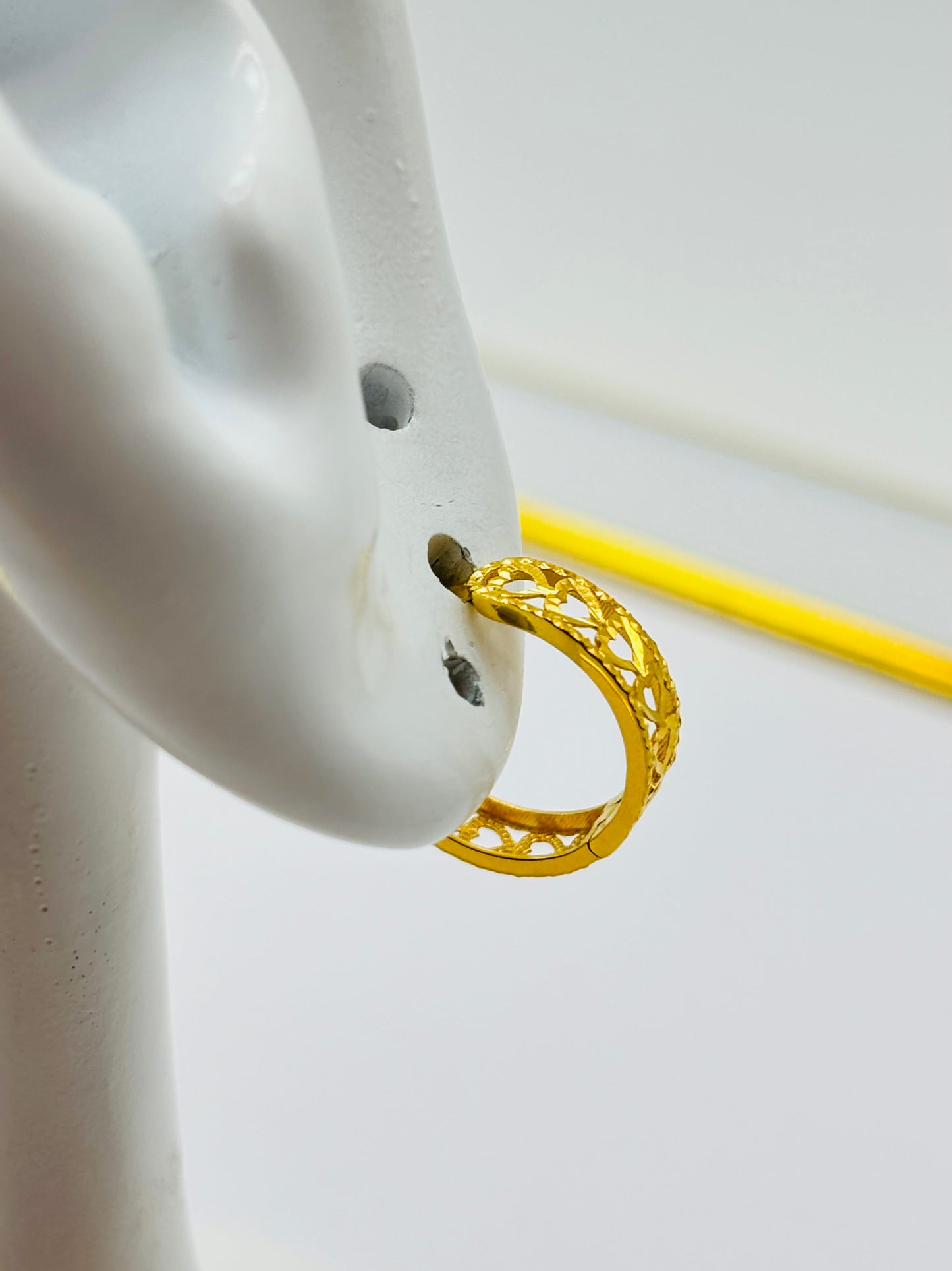 18K Gold Heart Loop Earrings