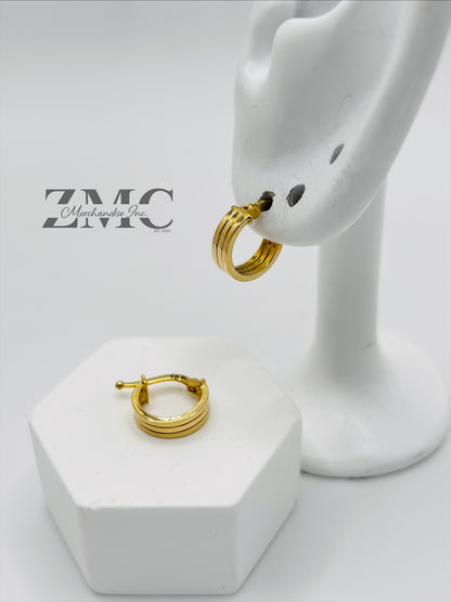 18K Gold Huggies Loop Earrings (Imperfection)