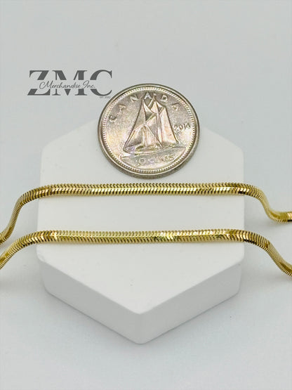 18K Gold Herringbone Chain