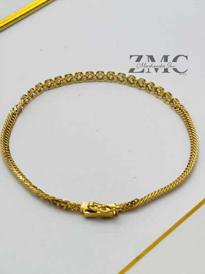 K18 Japan Kihei Solid Gold with 1.00ct Natural Diamond Bracelet