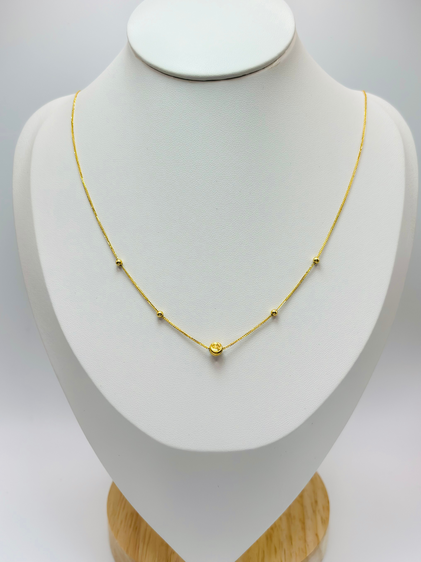 18K Gold Cat's Eye Ball Necklace