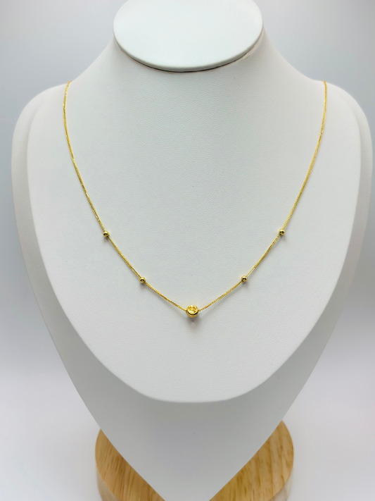 18K Gold Cat's Eye Ball Necklace