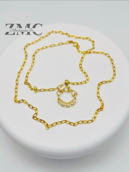 18K Gold Mini Link Paperclip Necklace
