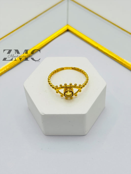 18K Gold Evil Eye Ring