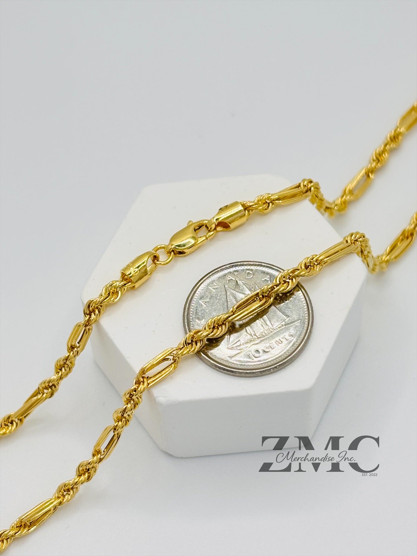 18K Gold Rope Anchor Necklace